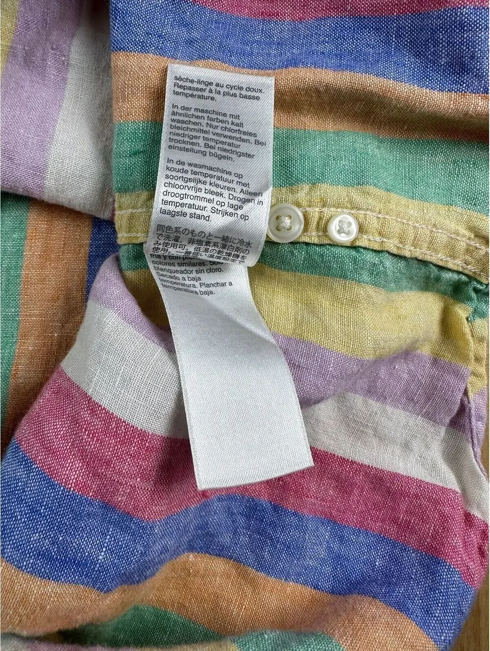 Jcrew Baird Mcnutt Linen button up shirt large made india striped colorful slim